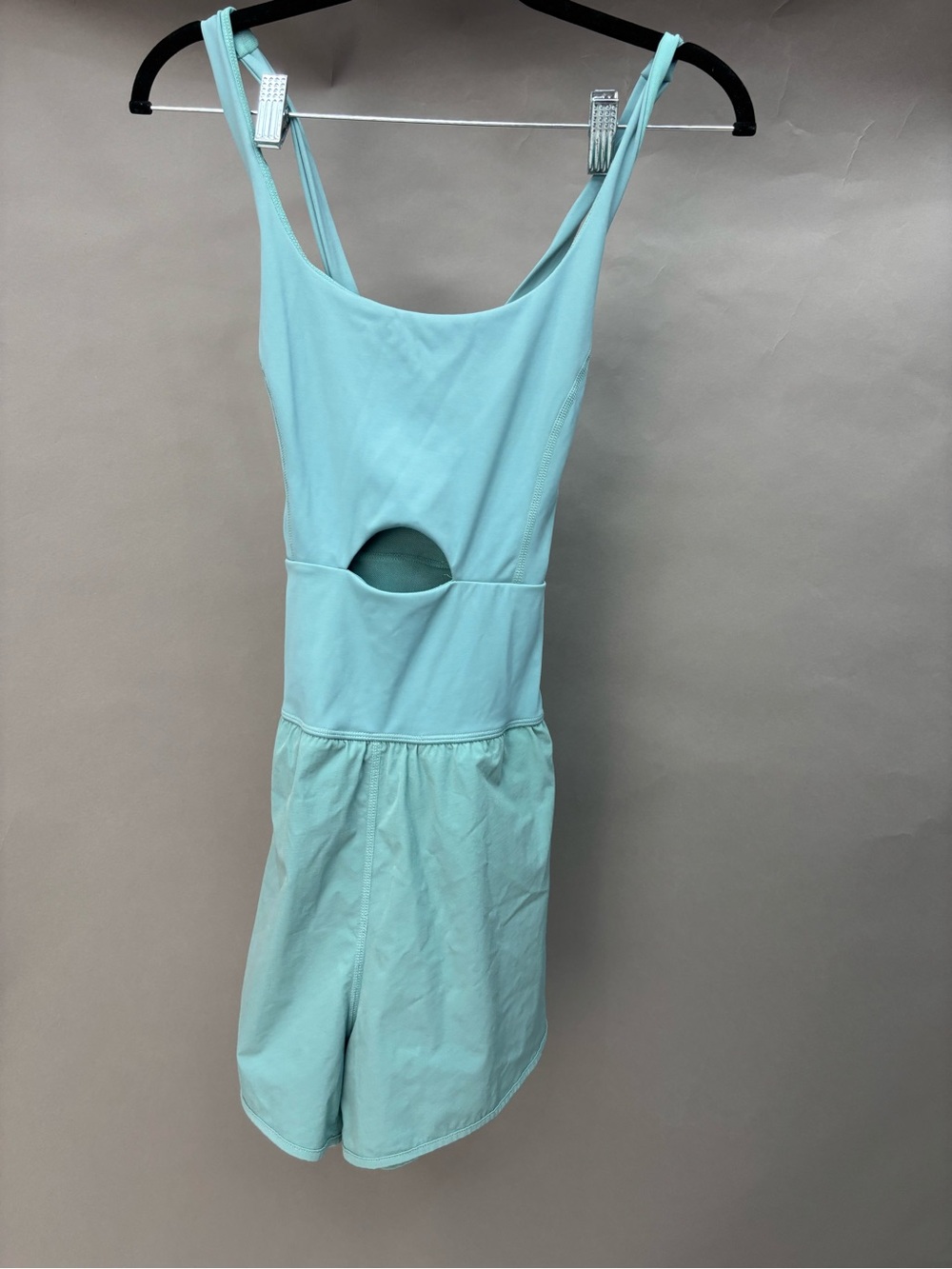 Light Teal Sleeveless Romper with Cutout